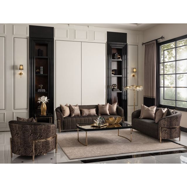 AICO Michael Amini Lisbon Sofa Set - Onyx Gold