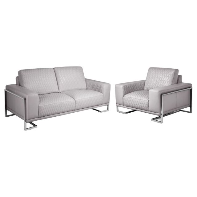 AICO Michael Amini Mia Bella Gianna Sofa Set Light Gray