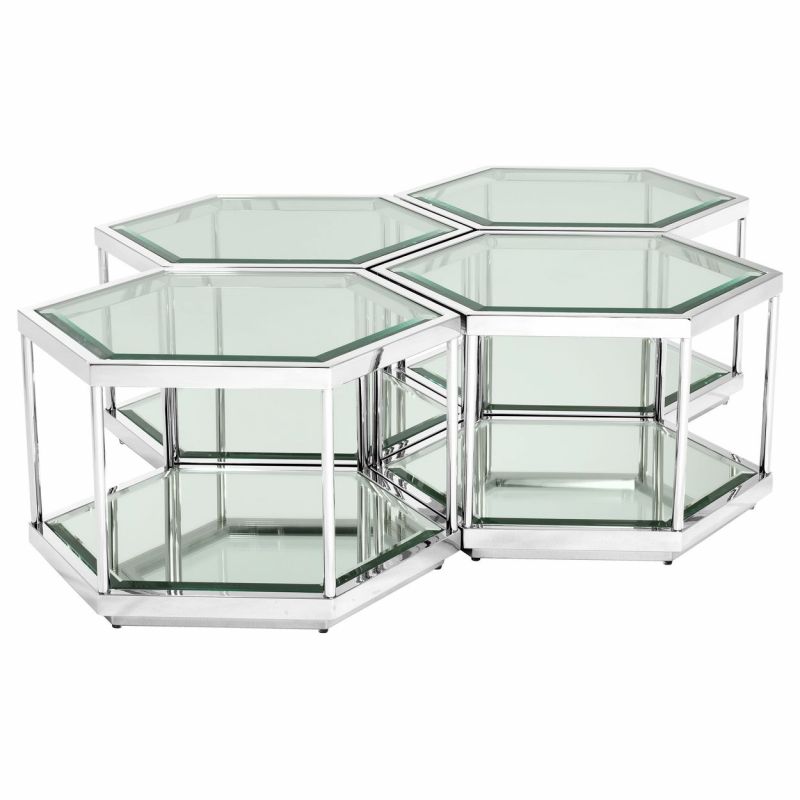 Eichholtz Sax Polished Stainless Steel Coffee Table Set Of 4 Unlimited Furniture Eichholtz Sax Polished Stainless Steel, Coffee Table Sax Set Of 4