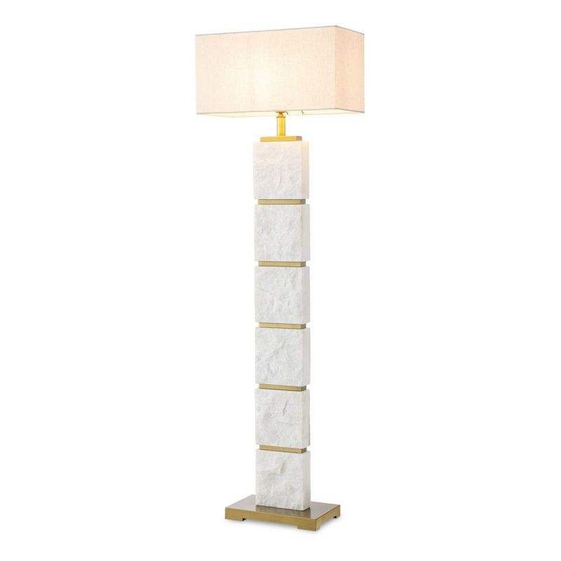 Eichholtz Newton Floor Lamp Antique Brass with Shade Unlimited