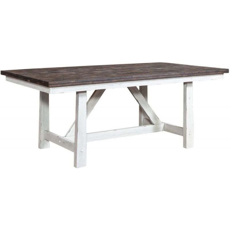 Farmhouse Reimagined Trestle Dining Table w/ Leaf - Thumbnail 2