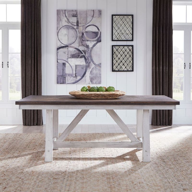 Farmhouse Reimagined Trestle Dining Table w/ Leaf