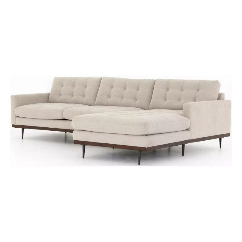 Four Hands Lexi 2Pc Sectional with RAF Chaise Perpetual Pewter