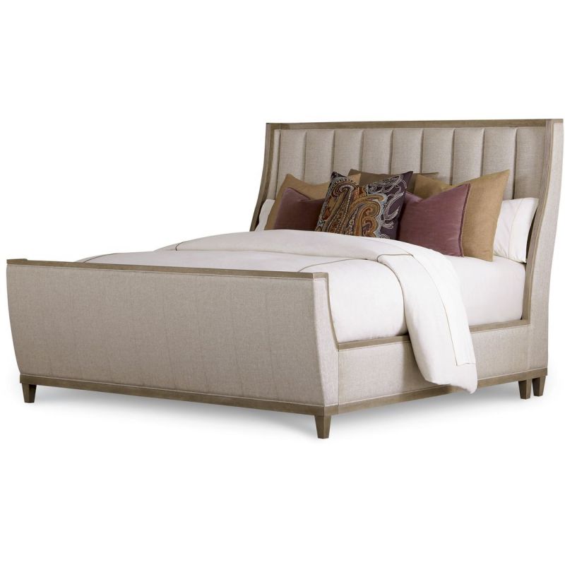 A R T Furniture Cityscapes Chelsea Upholstered Shelter Sleigh Bed In Stone Queen Unlimited A R T Furniture Cityscapes Chelsea, What’s The Difference Between A King And Queen Size Bed