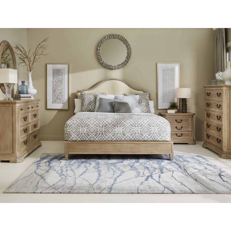 A R T Furniture Artiste Kirby Bone Uph Bedroom Set In Weathered Oak Queen A R T Furniture Artiste Kirby Bone Uph, Weathered Oak Bedroom Furniture