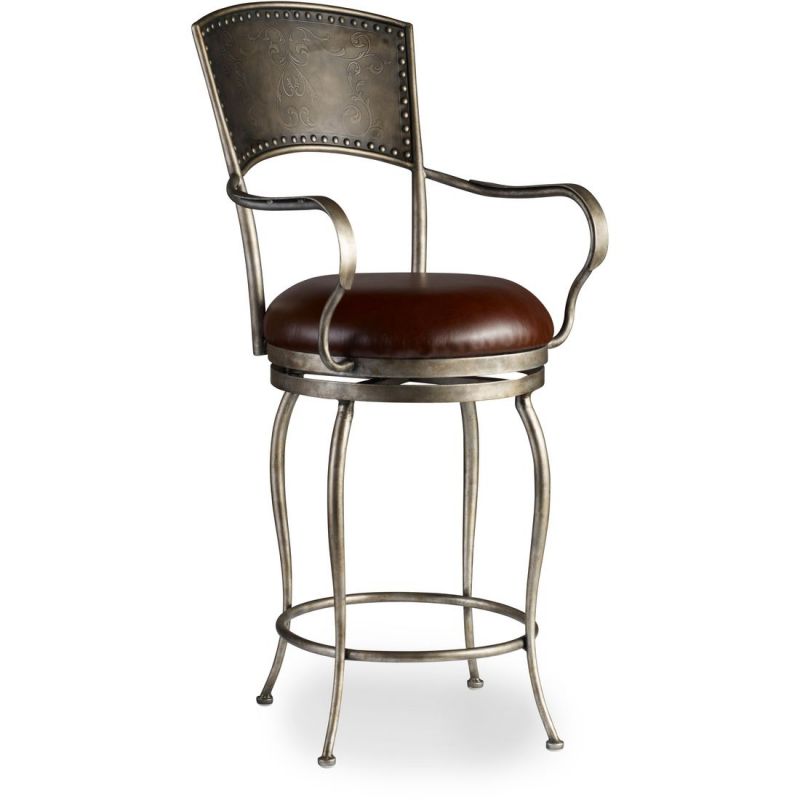Furniture Zinfandal Stool, Metal Bar Stools With Leather Seats