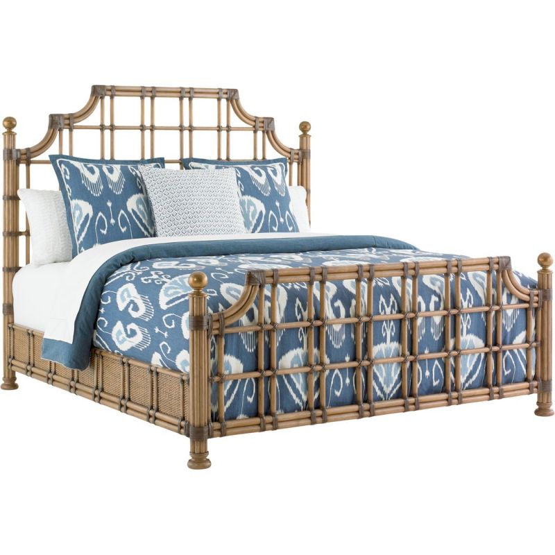 Tommy Bahama Home Twin Palms St Kitts Rattan Bed King Unlimited Furniture Twin Palms St Kitts Rattan Bed King, Tommy Bahama Twin Palms Leather Sofa