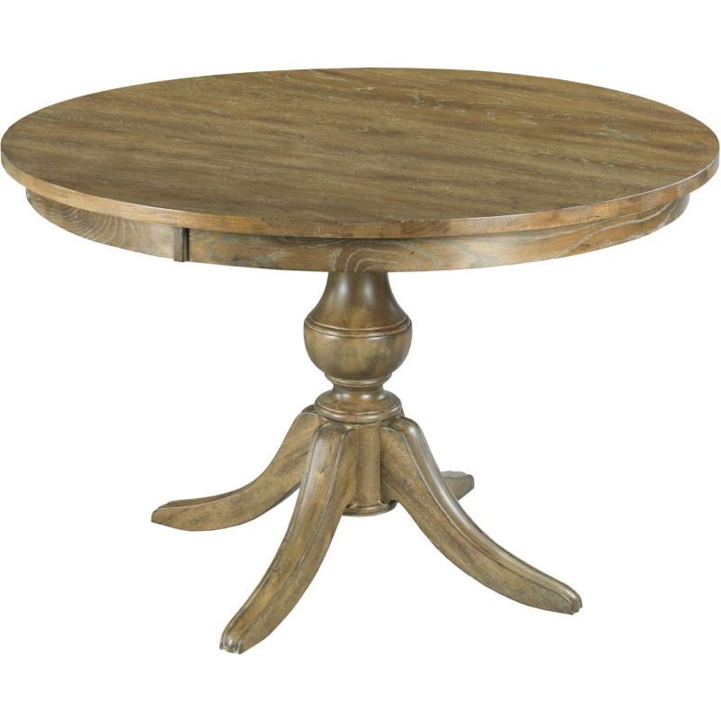 Kincaid Furniture The Nook 44 Round Dining Table With Wood Base In Brushed Oak Unlimited Nook 44 Round Dining Table, 44 Inch Round Dining Table With Chairs
