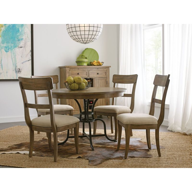 Kincaid Furniture The Nook 54 Round Dining Table Set With Metal Base In Brushed Oak Nook 54 Round Dining Table, 54 Round Dining Tables