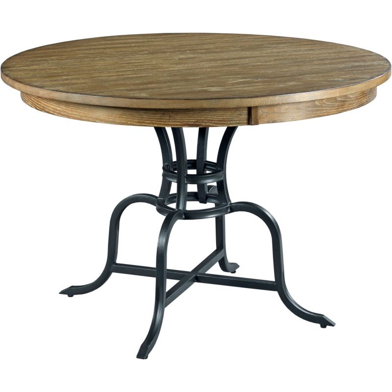 Kincaid Furniture The Nook 44 Round Dining Table With Metal Base In Brushed Oak Unlimited Round Dining Table With Metal Base, 44 Inch Round Dining Table Set