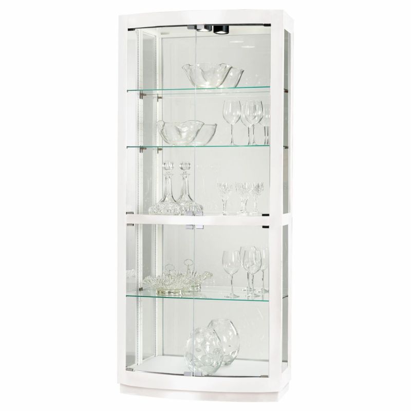 Howard Miller 680677 Bradington Iii Curio Cabinet Gloss White Unlimited Furniture Howard Miller 680677 Bradington Iii, Curio Cabinet Corner White