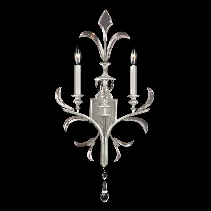 Fine Art Beveled Arcs 32" Sconce in Silver Leaf