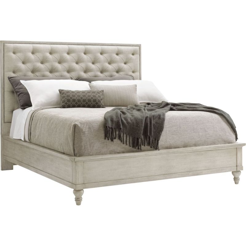 Oyster Bay Herringbone And Oyster Sag Harbor Tufted Upholstered Panel Bed - Thumbnail 2