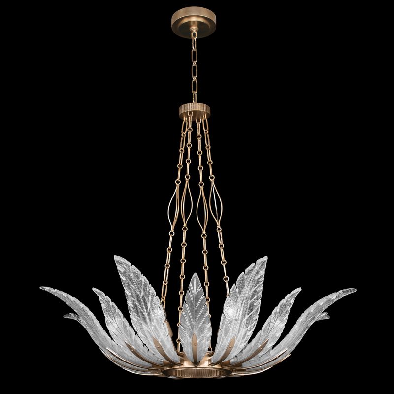 Fine Art Plume 39 Round Pendant In Gold 894040 21 Unlimited Furniture Fine Art Plume 39 Round Pendant In, Fine Art Plume Chandelier