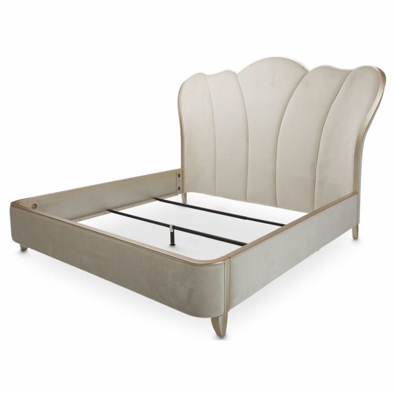 AICO Michael Amini Villa Cherie Eastern King Upholstered Bed - Thumbnail 2