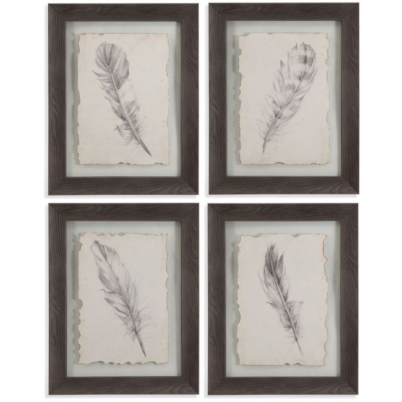 Bassett Mirror Company Impressionism 4pc Feather Sketch Frame Art Unlimited Furniture