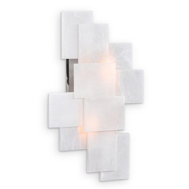 John Richard Alabaster Wall Sconce with a Nod to Mondrian