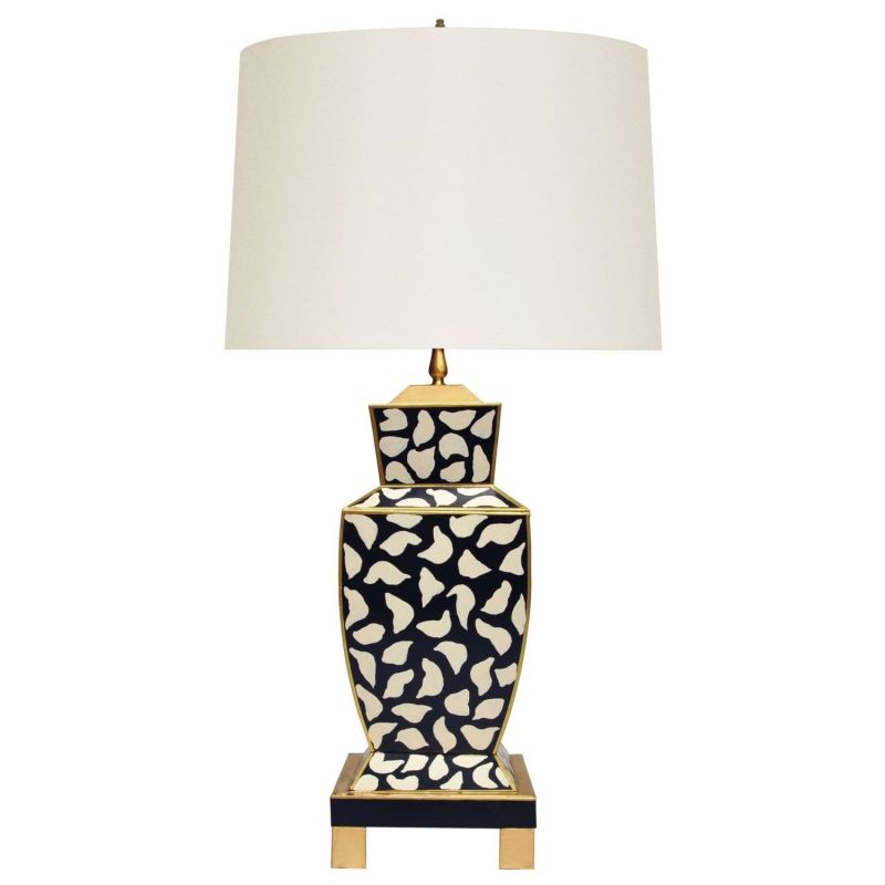 Worlds Away Hand Painted Urn Shape Tole Table Lamp
