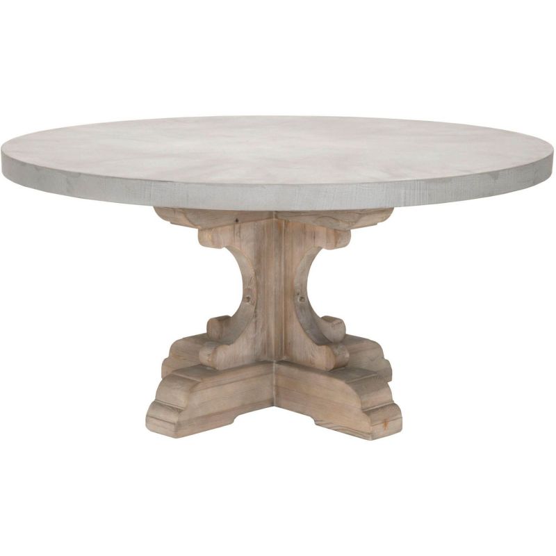 Essentials For Living Bella Antique Bastille 60 Round Dining Table In Gray Top Unlimited Furniture Unlimited Furniture, 60 Round Gray Dining Table