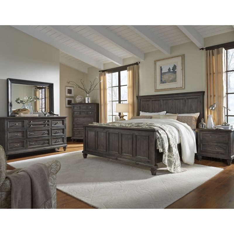 Magnussen Calistoga Panel Bed in Charcoal Bedroom Set