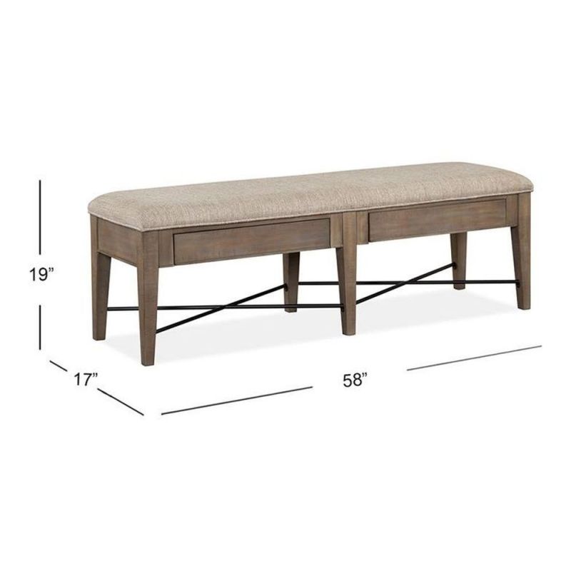 Magnussen Paxton Place Bench with Upholstered Seat - Thumbnail 3
