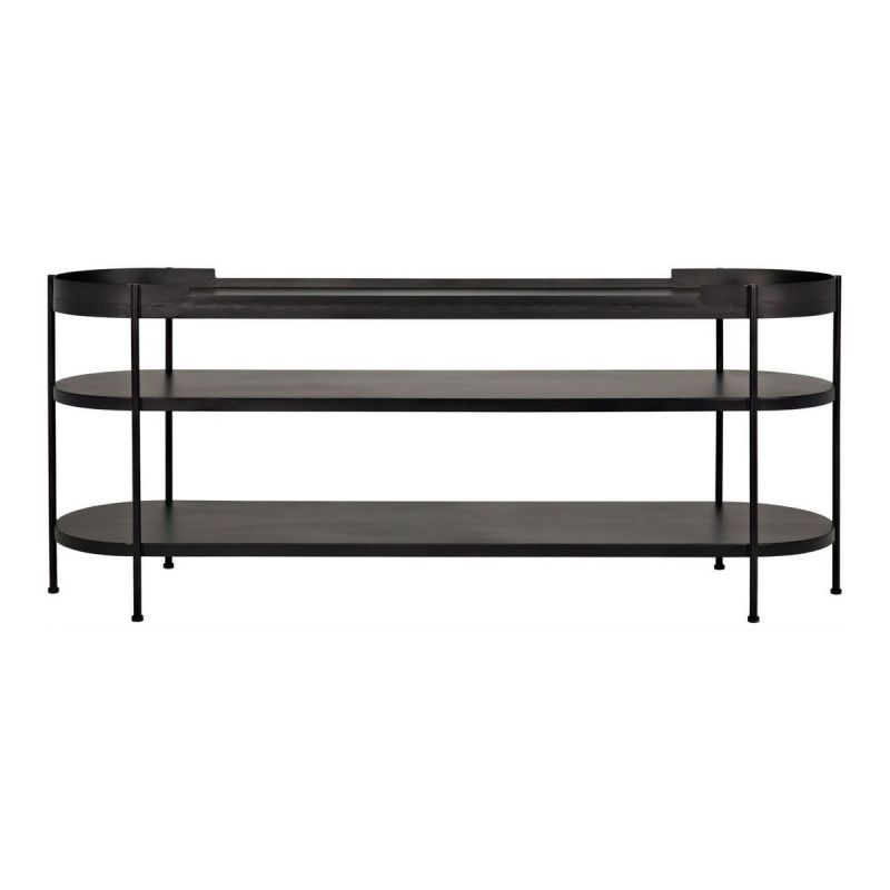 Noir Furniture Cassio Console, Black Steel Unlimited Furniture