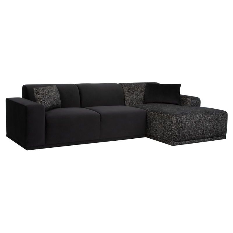 Nuevo Furniture Leo Right Arm Chaise Sectional Sofa In Black Unlimited Nuevo Furniture Leo Right Arm Chaise, Right Arm Sectional Sofa