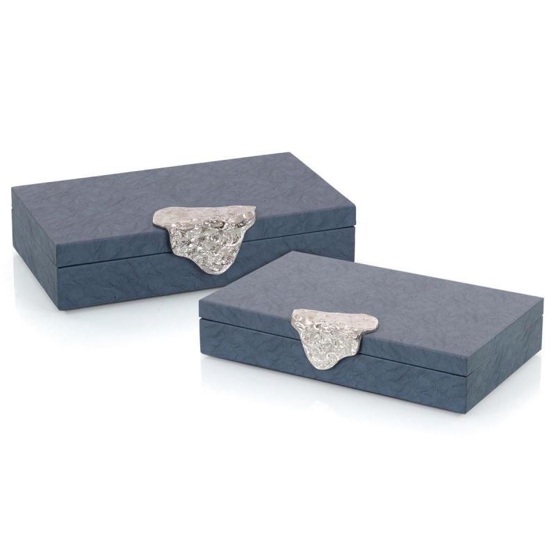 John Richard Gypsy Blue Leather Box I