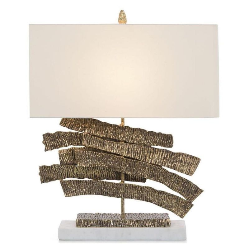 John Richard Brass Crinkle Swoosh Table Lamp - Thumbnail 2