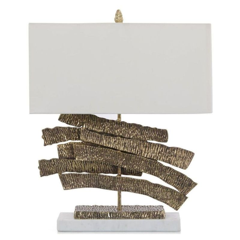 John Richard Brass Crinkle Swoosh Table Lamp