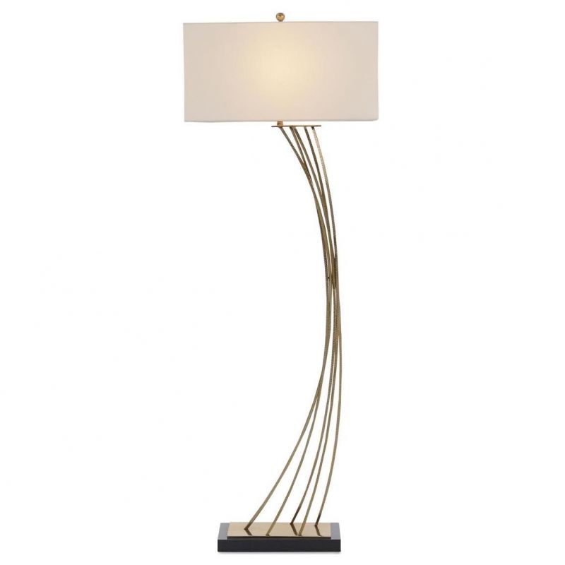 John Richard Cambered Brass Floor Lamp - Thumbnail 2