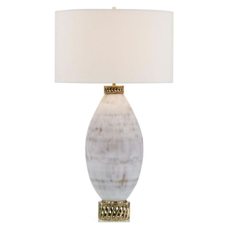 John Richard White and Cream Marbled Glass Table Lamp