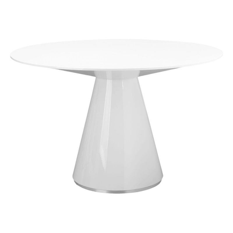 Moe's Home Collection Otago Dining Table Round, White Unlimited Furniture