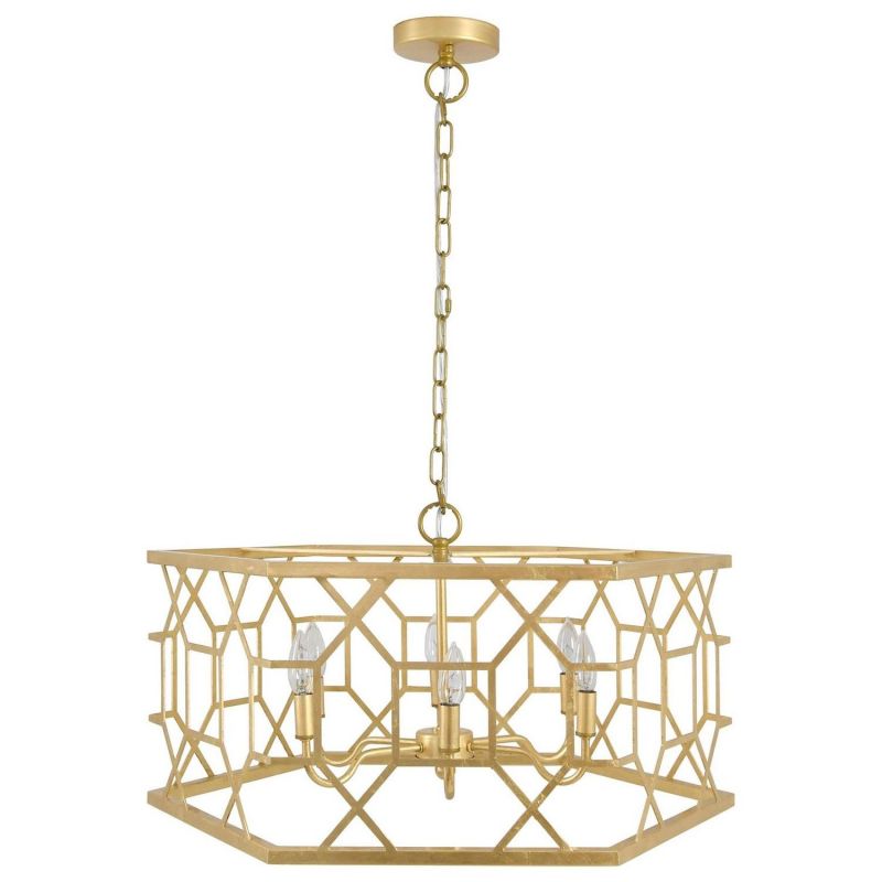 Worlds Away Kirby Hexagonal Pendant With Geometric Pattern In Gold Leaf Unlimited Furniture - Worlds Away Star Pendant