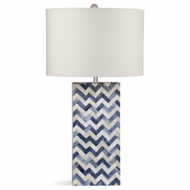 Bassett Mirror Company Dunmore Table Lamp Chevron Pattern Unlimited Furniture Dunmore Table Lamp Chevron Pattern, Blue Chevron Lamp
