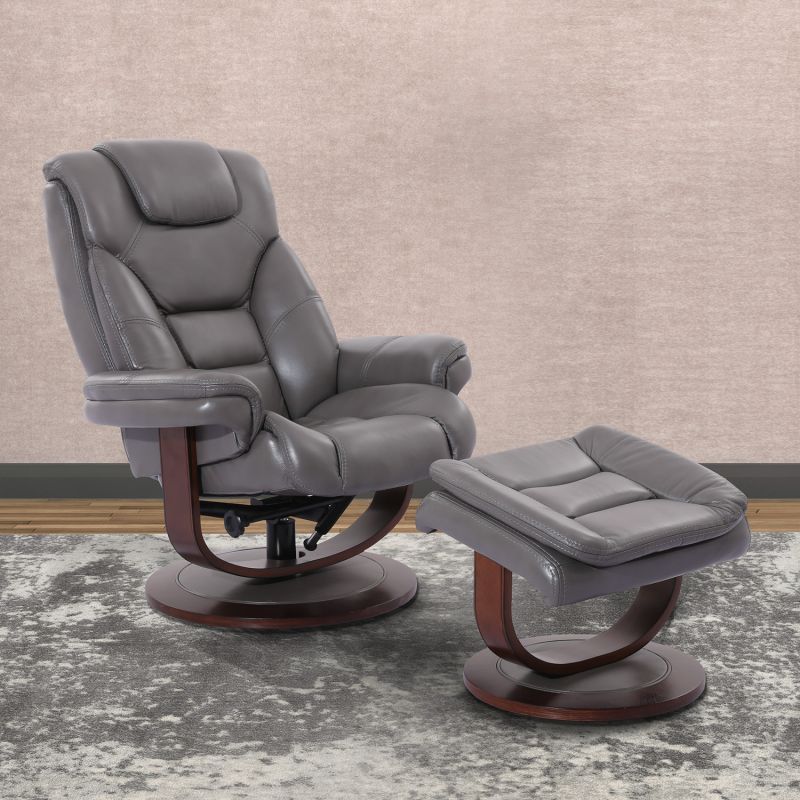 Parker Living Monarch Ice Manual Reclining Swivel Chair and Ottoman - Thumbnail 2