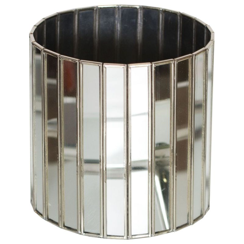 Worlds Away Mtpamf Antique Mirror Round Faceted Planter - Thumbnail 2