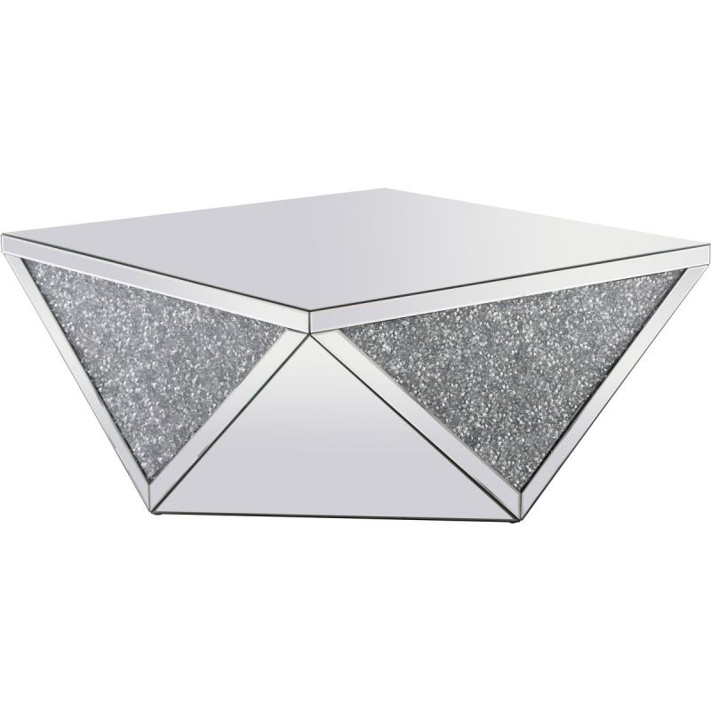 Elegant Furniture & Lighting Modern Square Crystal Coffee Table - Thumbnail 2