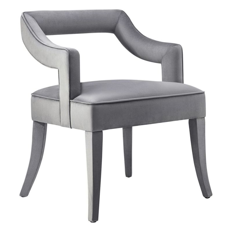 TOV Furniture Tiffany Grey Velvet Chair