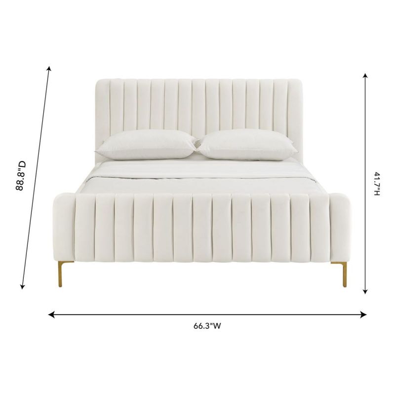 TOV Furniture Angela Cream Bed - Thumbnail 3