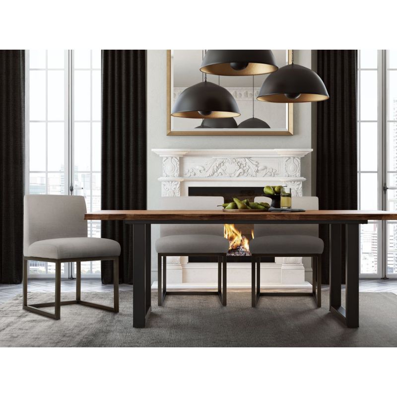 TOV Furniture Haute Beige Linen Chair In Brass - Thumbnail 3