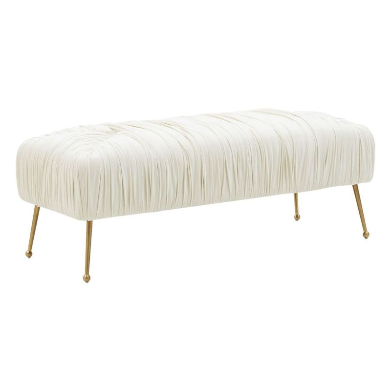 Jessica Cream Velvet Bench