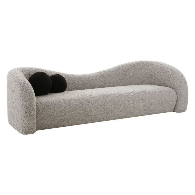 TOV Furniture Leonie Grey Faux Shearling Sofa - Thumbnail 5