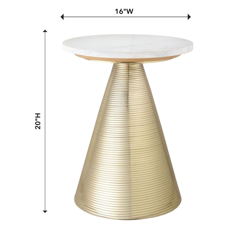 TOV Furniture Tempo Marble Side Table - Thumbnail 3
