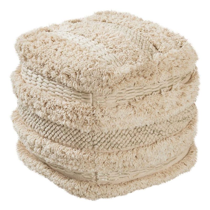 TOV Furniture Yorba Cotton Pouf
