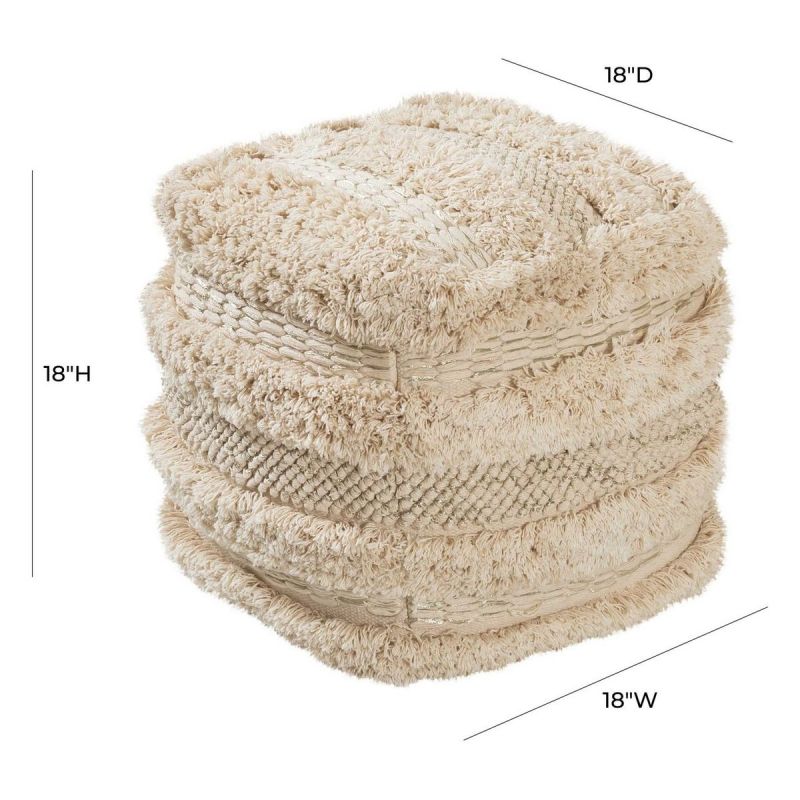 TOV Furniture Yorba Cotton Pouf - Thumbnail 2