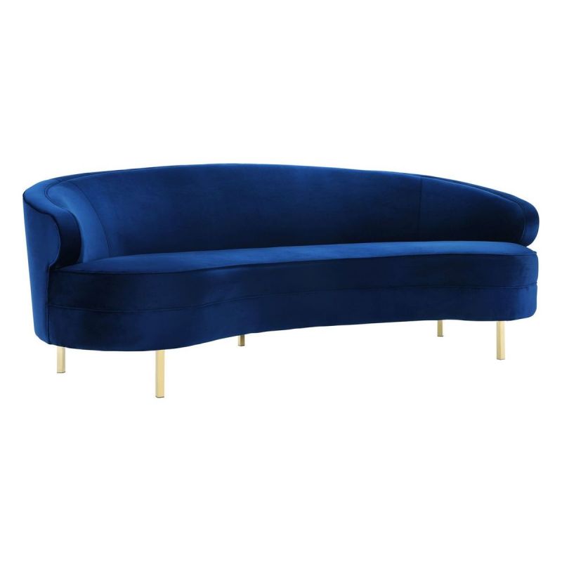 TOV Furniture Baila Navy Velvet Sofa Unlimited Furniture