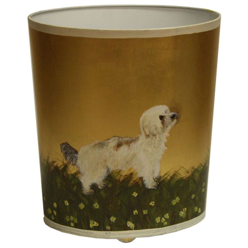 Worlds Away Bichon Yorkie Wastebasket