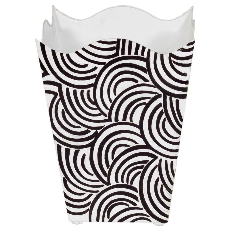 Worlds Away Square Wave Top Wastebasket