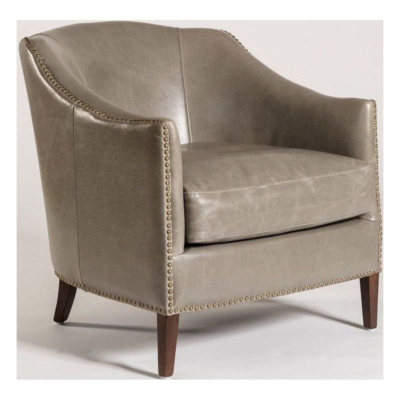 Alder & Tweed Furniture Madison Occasional Chair in London Fog and Dark Walnut Unlimited Furniture